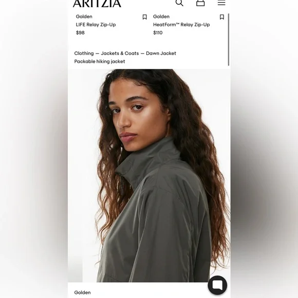 Aritzia Gray Dawn Jacket Golden - Picture 2 of 8